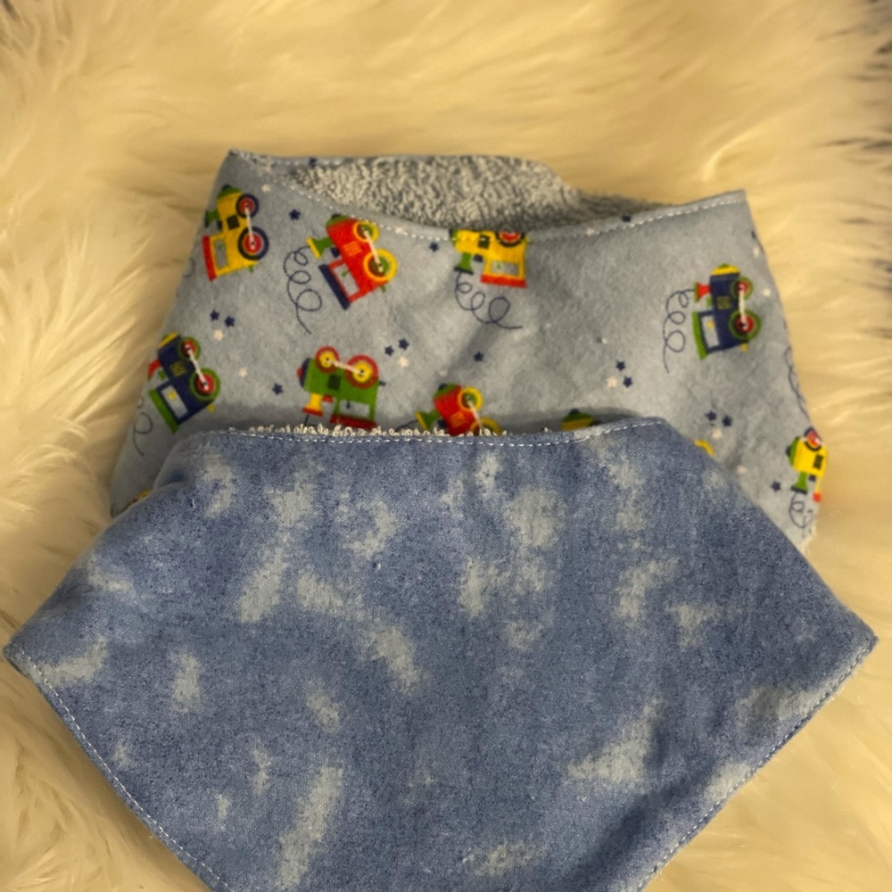 2 Handmade Baby Bandana Bibs
